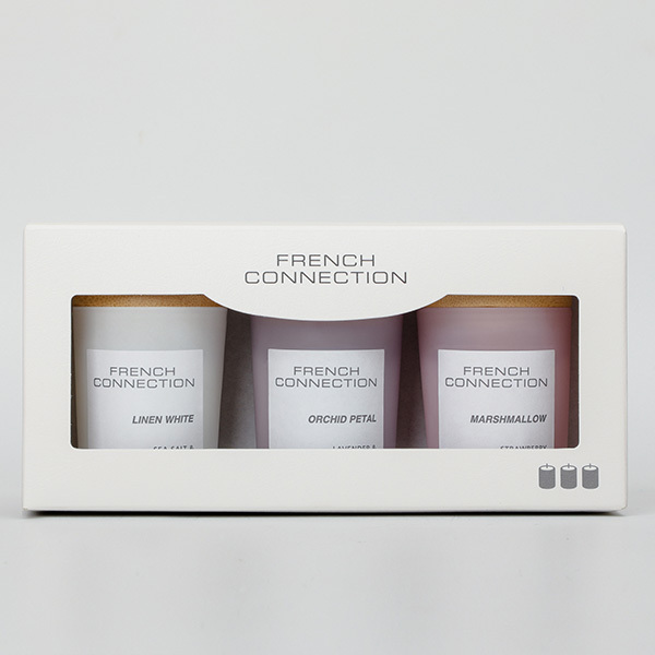 French Connection Pastel range Trio of Candles Gift Set 3 x 50G