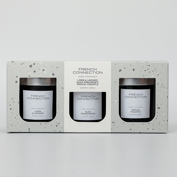 French Connection BLack Collection Trio of Candles Giftset 3 x 64G