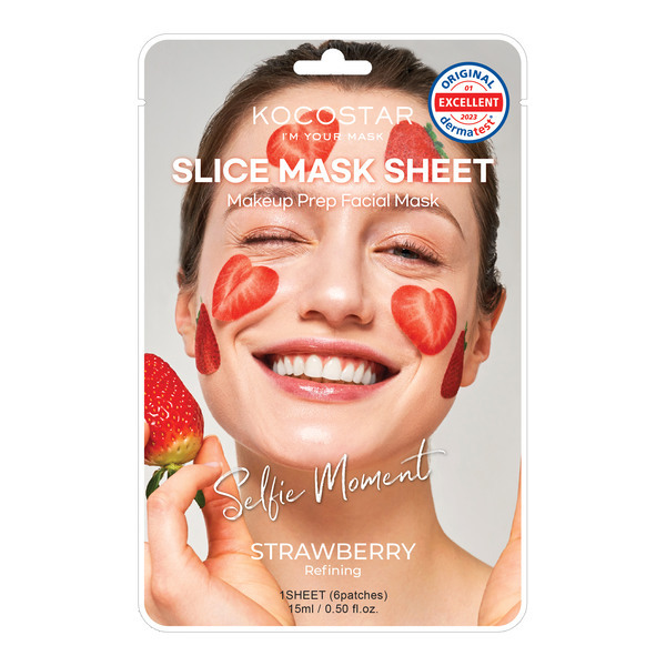 Kocostar Slice Mask Makeup Prep Facial Mask - Strawberry 6 slices