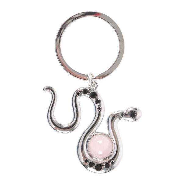 Something Different Serpentine Snake Rose Quartz Keyring