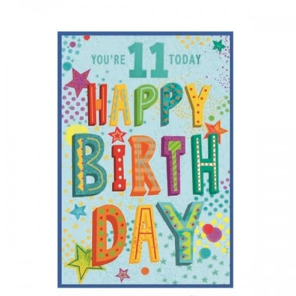 Simon Elvin Stars 11th Birthday Card (Pack of 6)