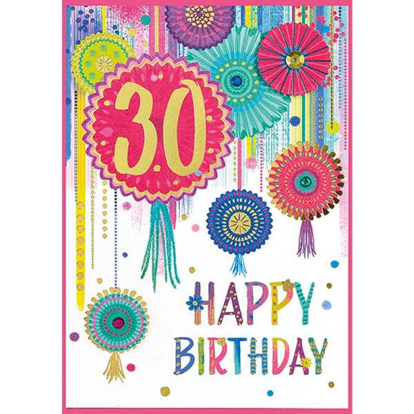 Simon Elvin Isabal Garden 30th Birthday Card (Pack of 6)