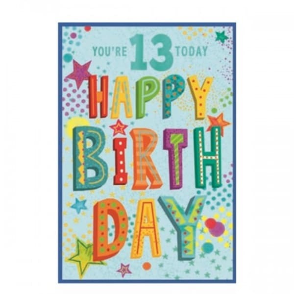 Simon Elvin You´re 13 Today Dotted Birthday Card (Pack of 6)