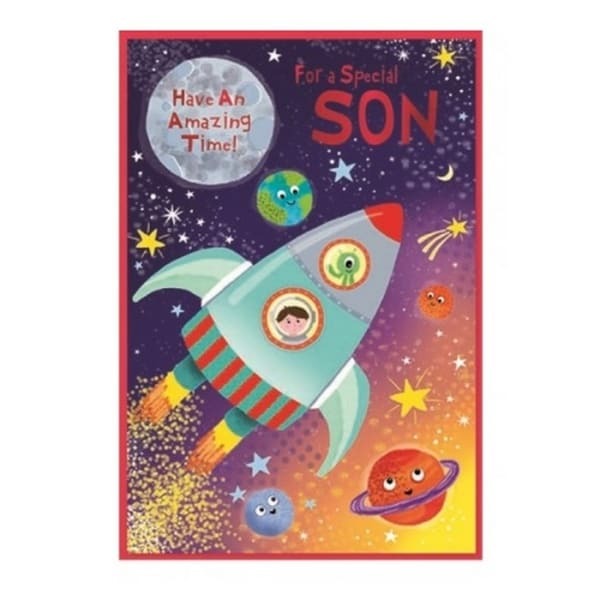 Simon Elvin For A Special Son Rocket Card (Pack of 6)