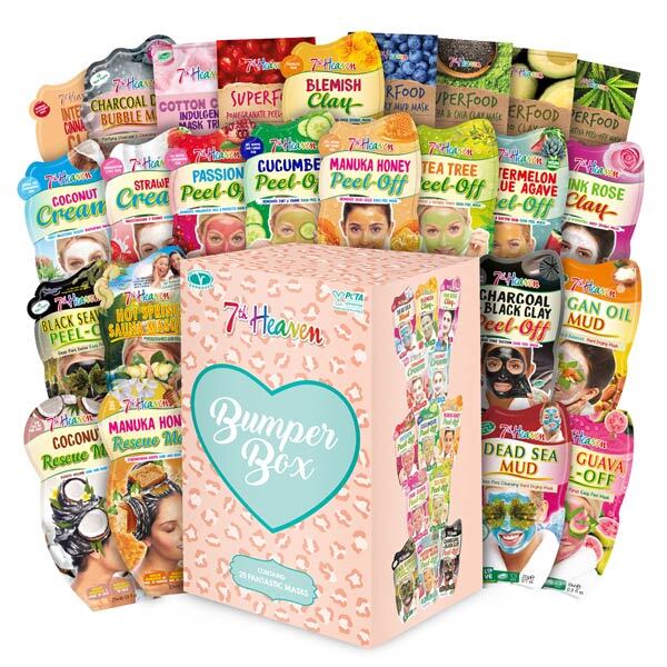 7th Heaven Bumper Box Pamper Gift Set - 25 Skincare Face & Hair Masks