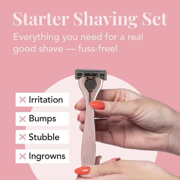 FFS Beauty Shaving Set – Premium Rose Gold Razor + 4 Blades