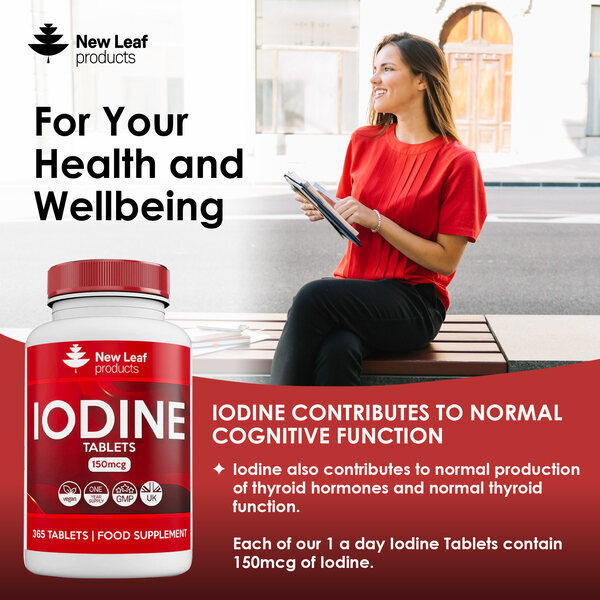 New Leaf Iodine Tablets 150mcg Vegan Thyroid Support