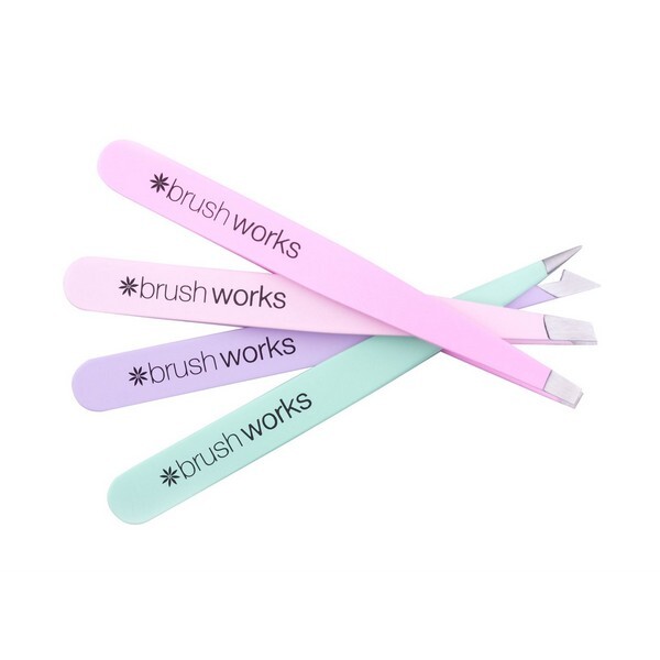 Brushworks 4 Piece Combination Tweezer Set - Pastels