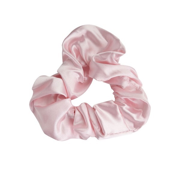 Brushworks Pink & White Satin Scrunchies (Pack of 4)