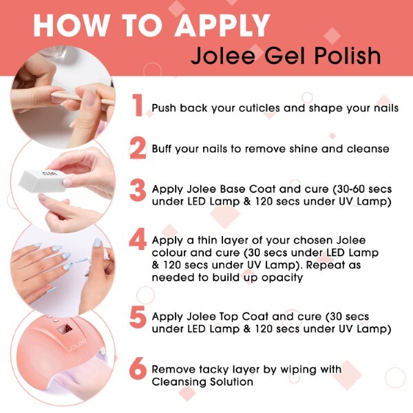 JoLee No Wipe Clear Top Coat for Gel Nail Polish 10ml