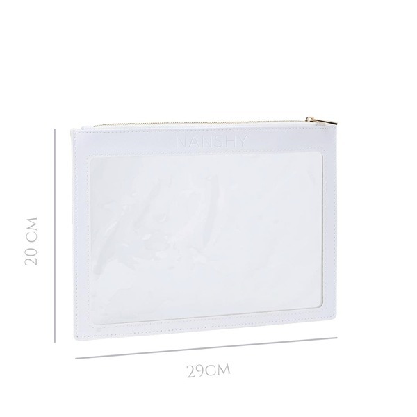 Nanshy Clear Flat Makeup Pouch (White)