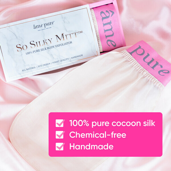 âme pure So Silky Mitt  100% Pure Silk Exfoliating Mitt