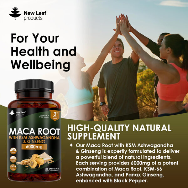 New Leaf - Maca, KSM Ashwagandha & Ginseng - 6000mg Capsules