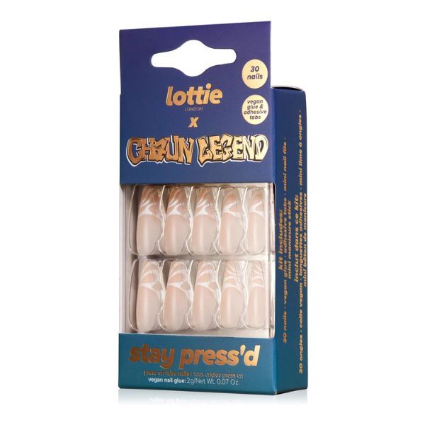 Lottie London X Chaun Legend Stay Press On Nail French Twist