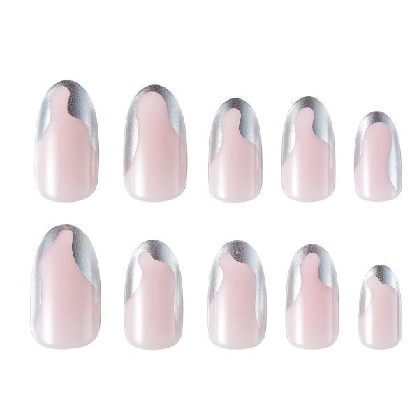 Lottie London X Kimkim Stay Press  On Nails Groovy Chrome