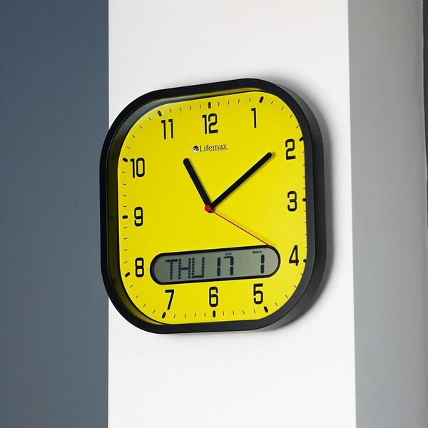 Lifemax Clear Time Day Date Wall Clock