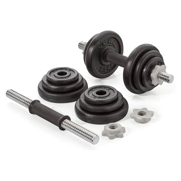 York Fitness 20kg Cast Iron Dumbbell Set (Plastic Collars)