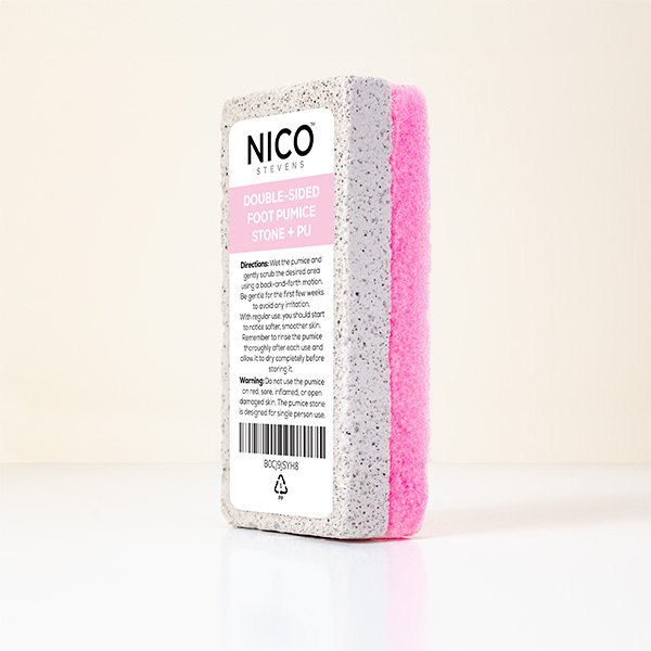 Nico Stevens Essentials Double Sided Pumice Stone + PU, Pink