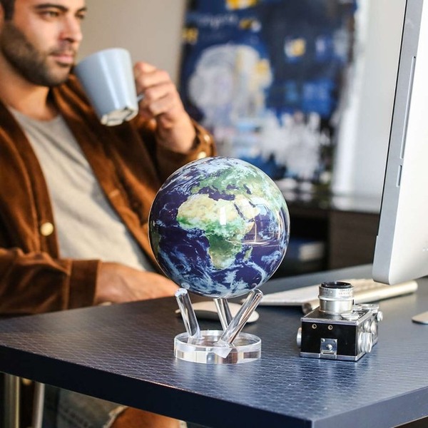 Mova Earth With Clouds Rotating Globe 4.5"