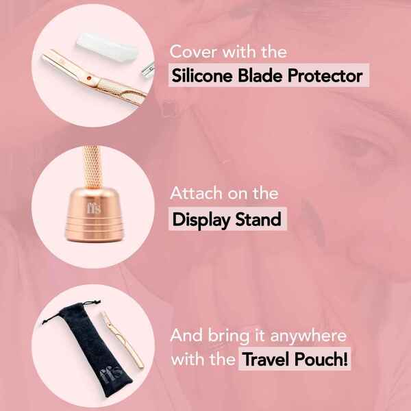 FFS Beauty Dermaplaning Facial Kit + Stand (Rose Gold)