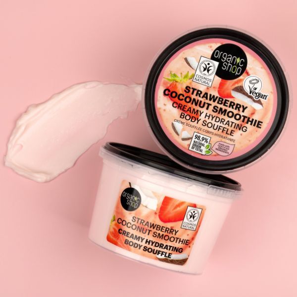 Organic Shop Strawberry Coconut Smoothie Body Souffle 250ml