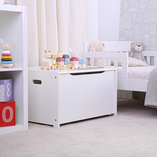 Tidlo White Wooden Toy Chest