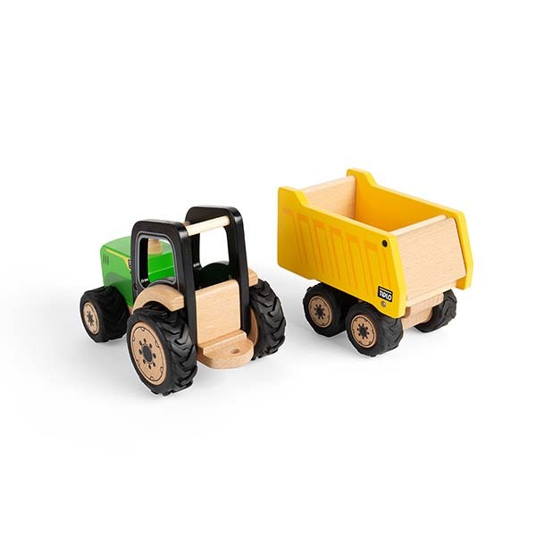 Tidlo Wooden Country Tractor and Trailer Toy