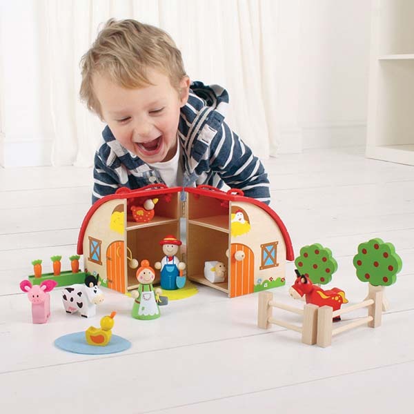 Bigjigs Toys Wooden Mini Farm Playset