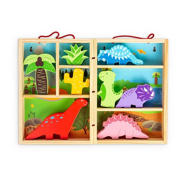 Bigjigs Toys Wooden Dinosaur Animal Play Box