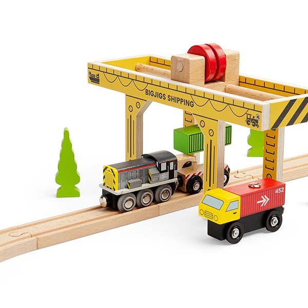 Bigjigs Rail Gantry Crane, Wooden Train Set Accessory