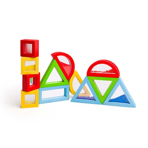 Bigjigs Toys Wooden Rainbow Sensory Shapes Toy