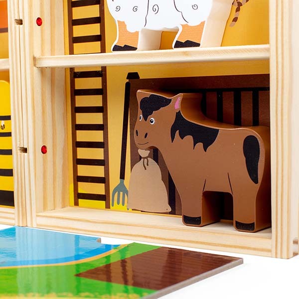 Bigjigs Toys Wooden Farm Animal Play Box