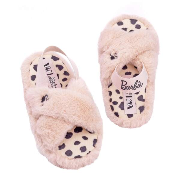 Barbie Girls Faux Fur Slip-on Slippers (9)