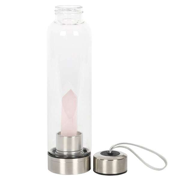 Something Different Rose Quartz Glass Water Bottle