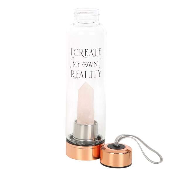 Something Different Glass Rose Quartz Water Bottle