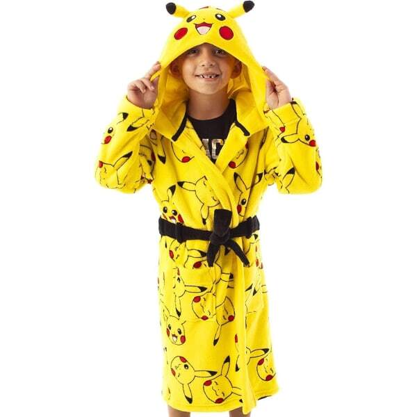 Pokemon Kids Pikachu Faces Dressing Gown (5-6 Years)