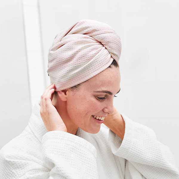 Dock & Bay Quick Dry Waffle Hair Wrap - Primrose Pink