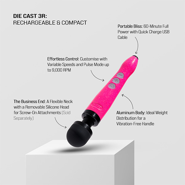 Doxy Die Cast 3 Rechargeable - Hot Pink