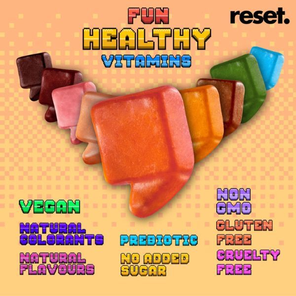 RESET B12 Vitamins Gummies Raspberry Flavour -60pcs