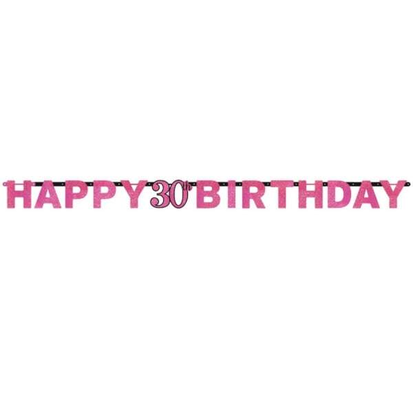 Amscan Prism Pink Happy Birthday Letter Banner (60th)