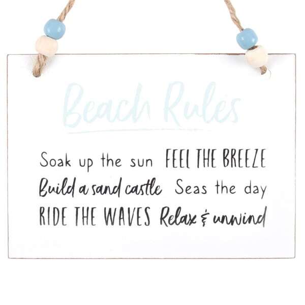 Something Different Beach Rules Hanging Sign