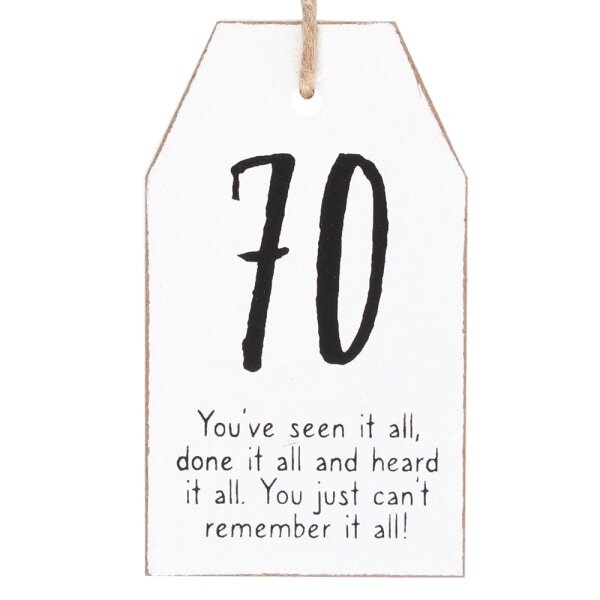 Something Different Milestone 70th Hanging Sign