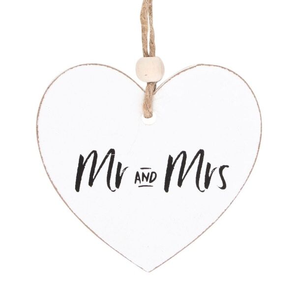 Something Different Mr and Mrs Heart Hanging Sentiment Sign