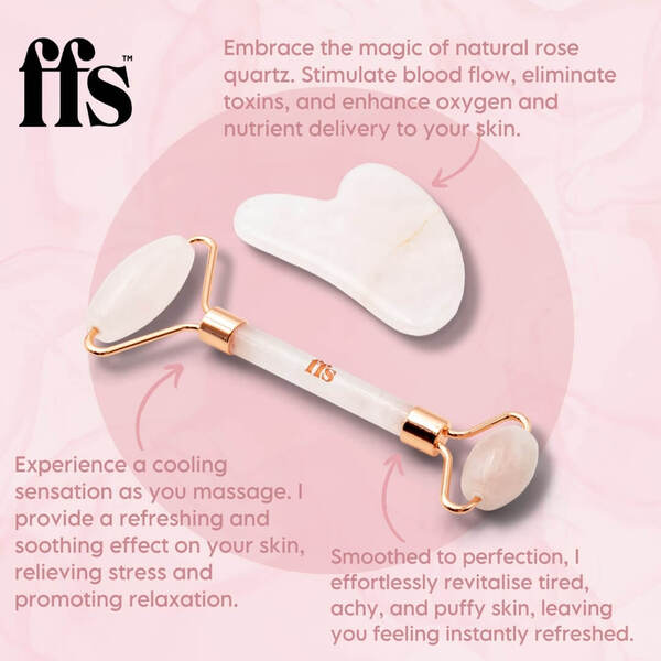 FFS Beauty Gua Sha Stone & Roller Set