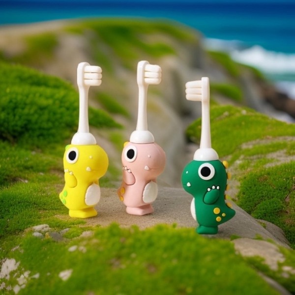 Smiley Clinic Kids Dinosoar Toothbrush - Forest Green