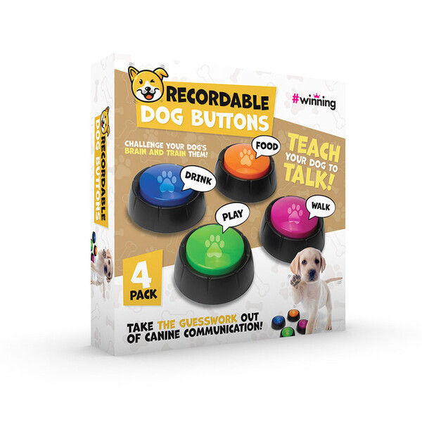 #Winning Recordable Dog Buttons Set of 4