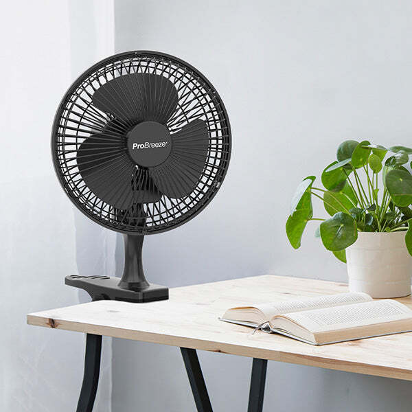 Pro Breeze - 6" Mini Clip Fan - Ultra Quiet - Black