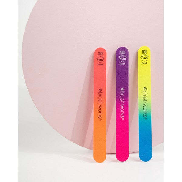 Brushworks Neon Nail Files - 3 Pack