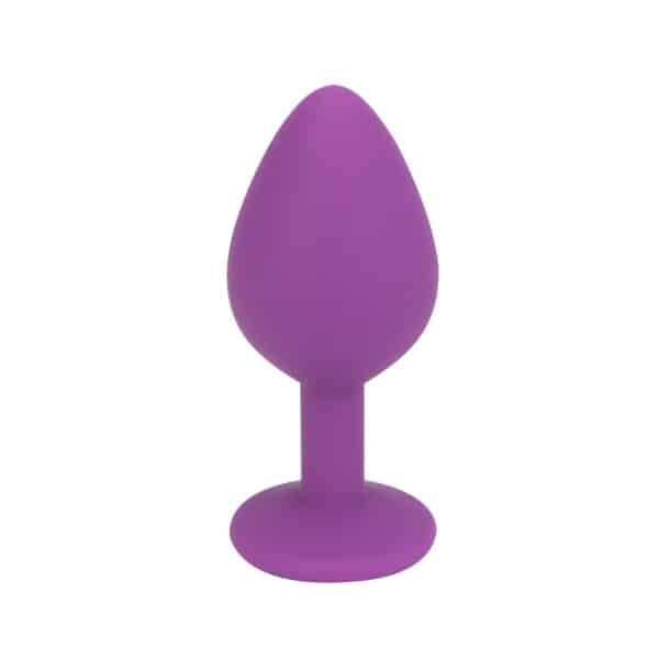 Loving Joy Medium Jewelled Silicone Butt Plug Purple