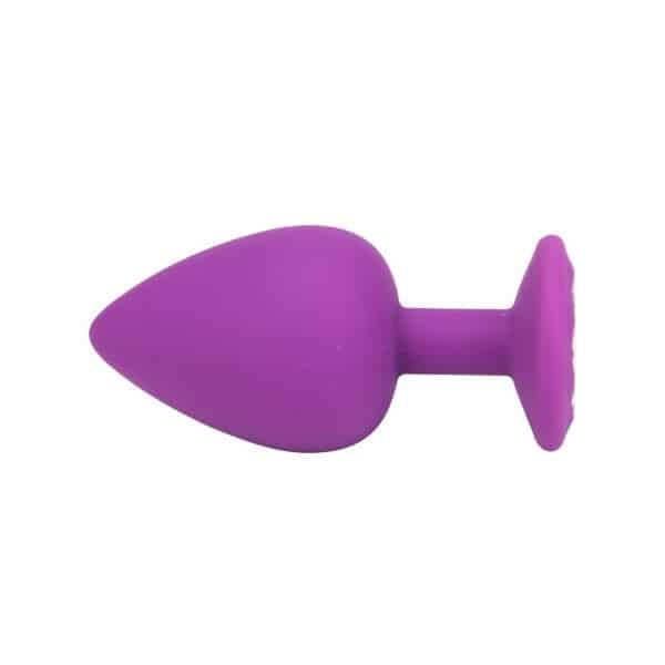 Loving Joy Large Jewelled Silicone Butt Plug Purple